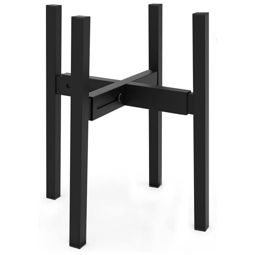 Adjustable Black Metal Plant Stand (10–16”)